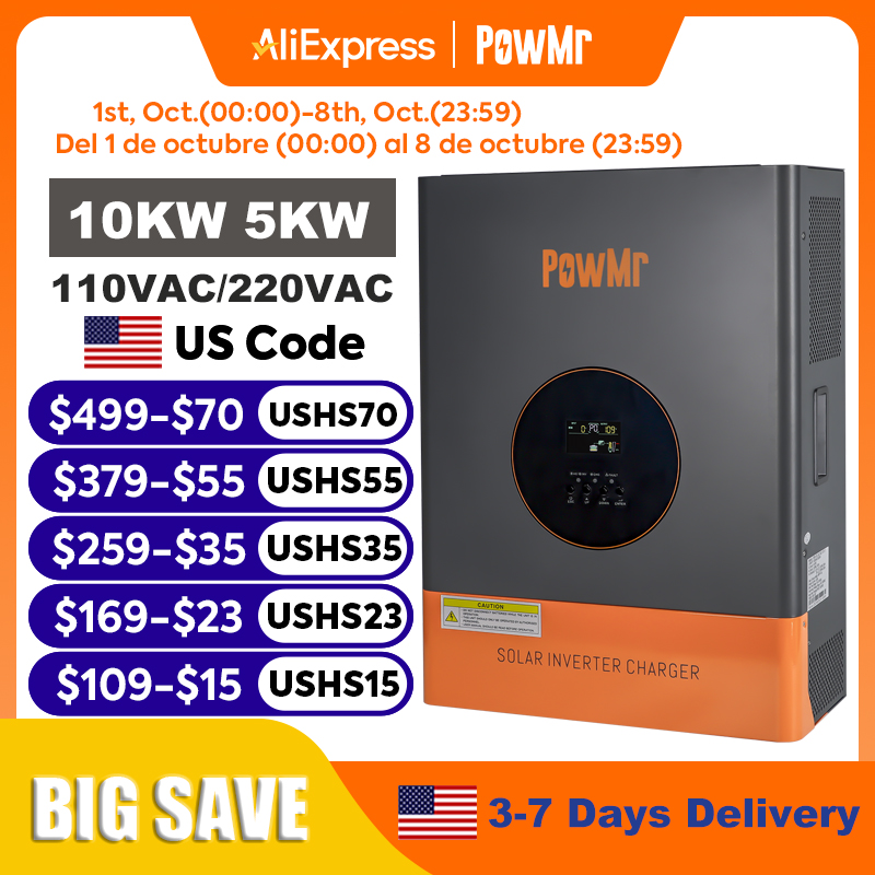 Split Phase Inverter 10Kw 110V 220V - PowMr 10KW 5KW Split Phase Inverter